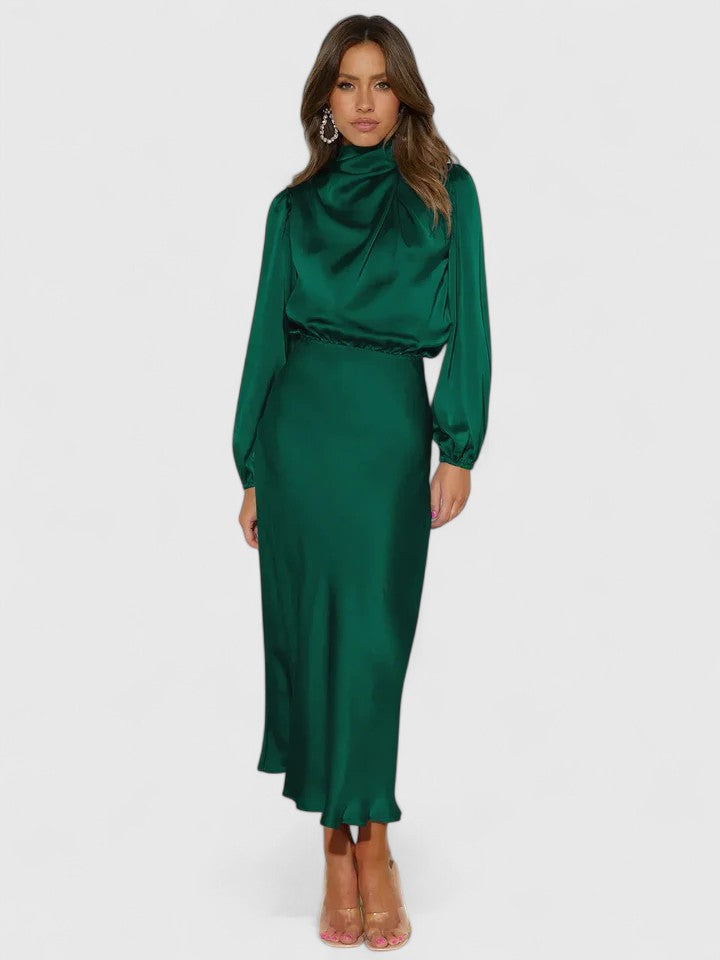 Liesel-Rose | Satin High Neck Maxi Dress