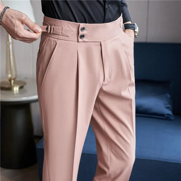 Henrik | Double Pleat High Waist Trousers