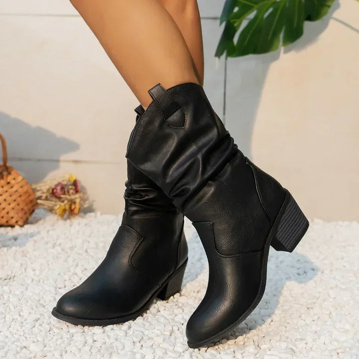 Veronica | Slouchy Block Heel Western Boots