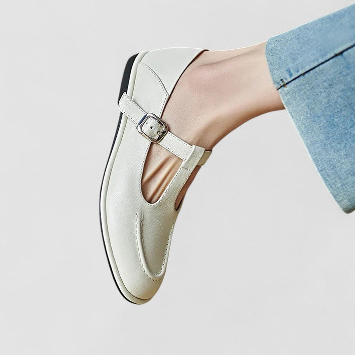 Vada | T-Strap Mary Jane Flats with Buckle