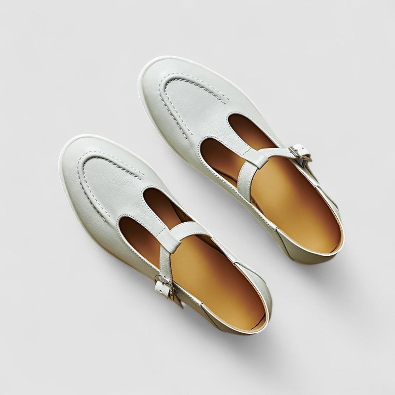 Vada | T-Strap Mary Jane Flats with Buckle