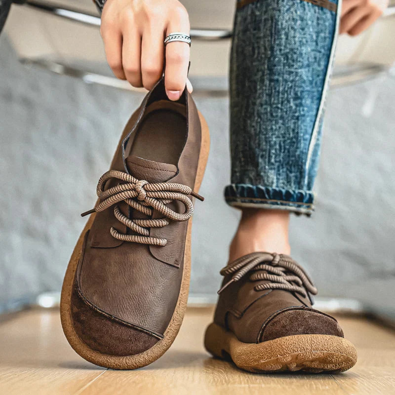 Cameron | Textured Toe Lace-Up Sneakers