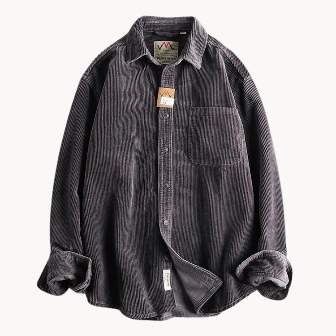 Travis | Brown Corduroy Long-Sleeve Shirt