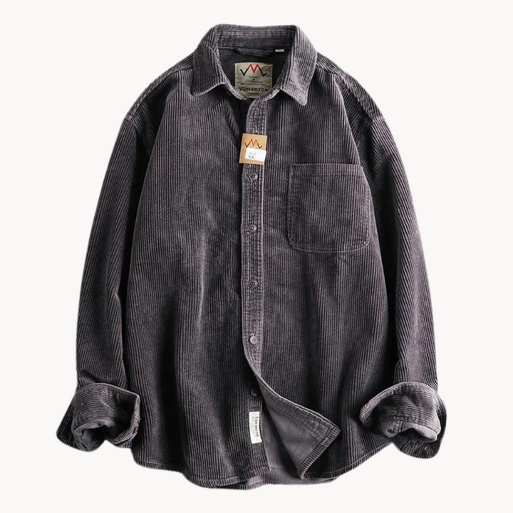 Travis | Brown Corduroy Long-Sleeve Shirt