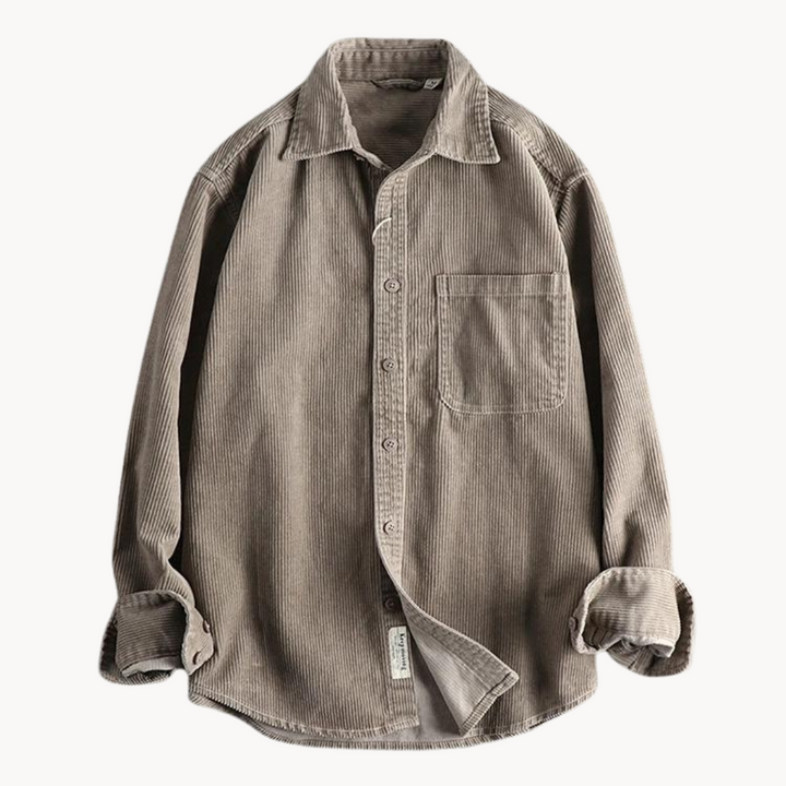 Travis | Brown Corduroy Long-Sleeve Shirt