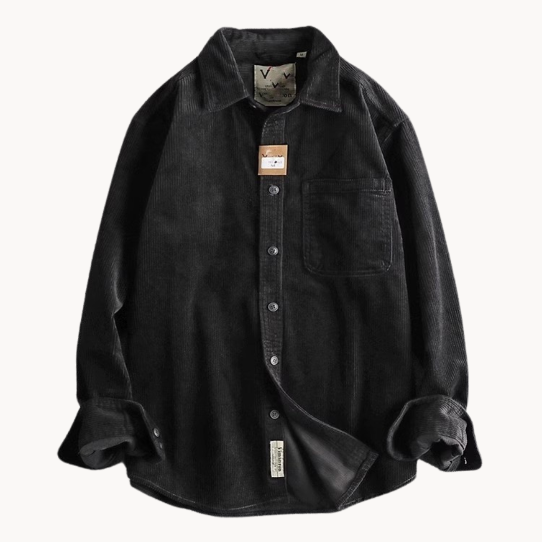 Travis | Brown Corduroy Long-Sleeve Shirt