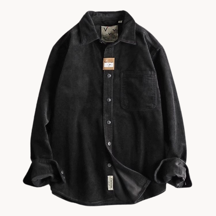 Travis | Brown Corduroy Long-Sleeve Shirt