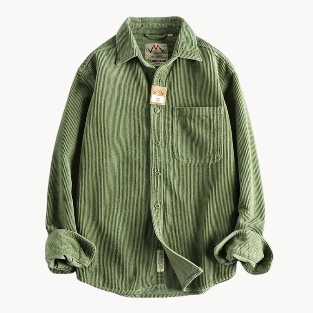 Travis | Brown Corduroy Long-Sleeve Shirt