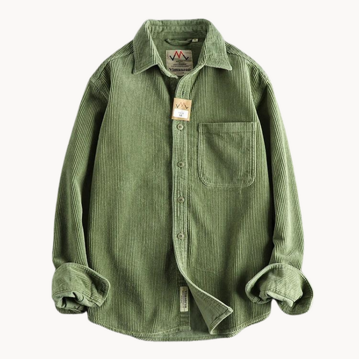 Travis | Brown Corduroy Long-Sleeve Shirt