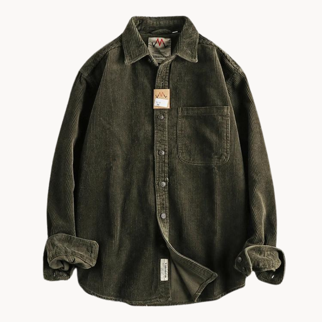 Travis | Brown Corduroy Long-Sleeve Shirt