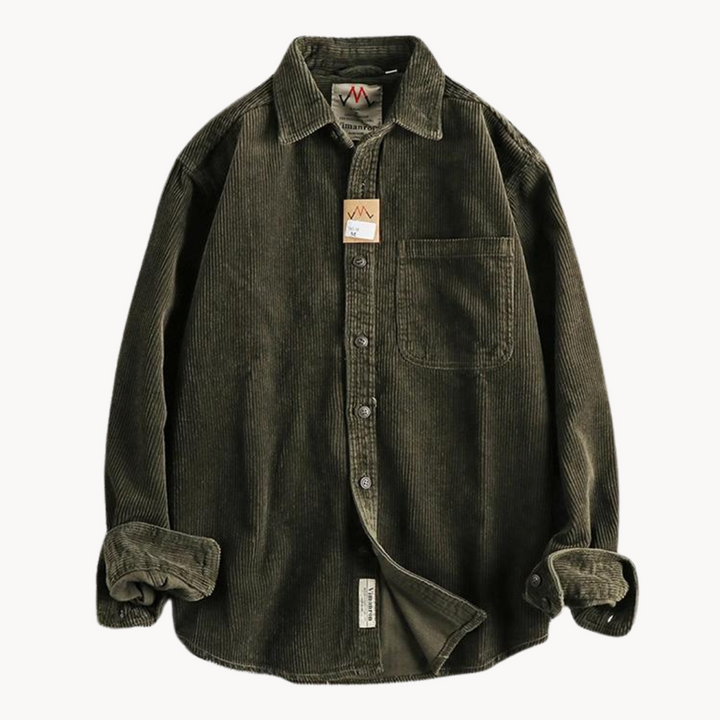 Travis | Brown Corduroy Long-Sleeve Shirt