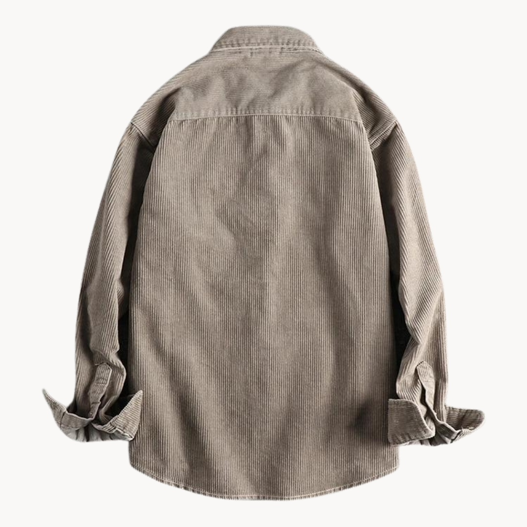 Travis | Brown Corduroy Long-Sleeve Shirt