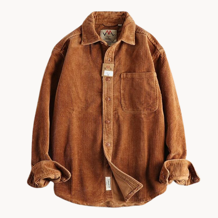 Travis | Brown Corduroy Long-Sleeve Shirt