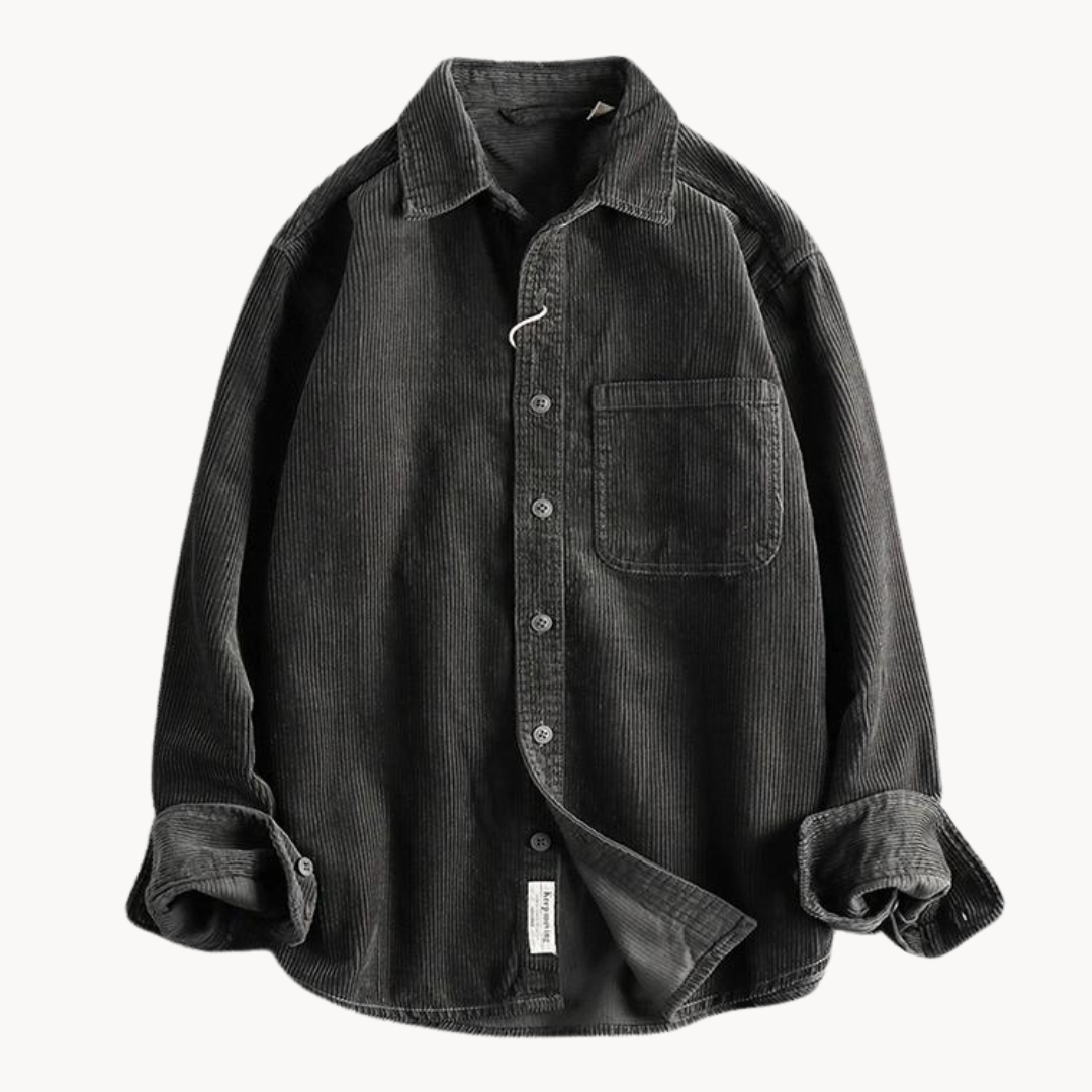 Travis | Brown Corduroy Long-Sleeve Shirt
