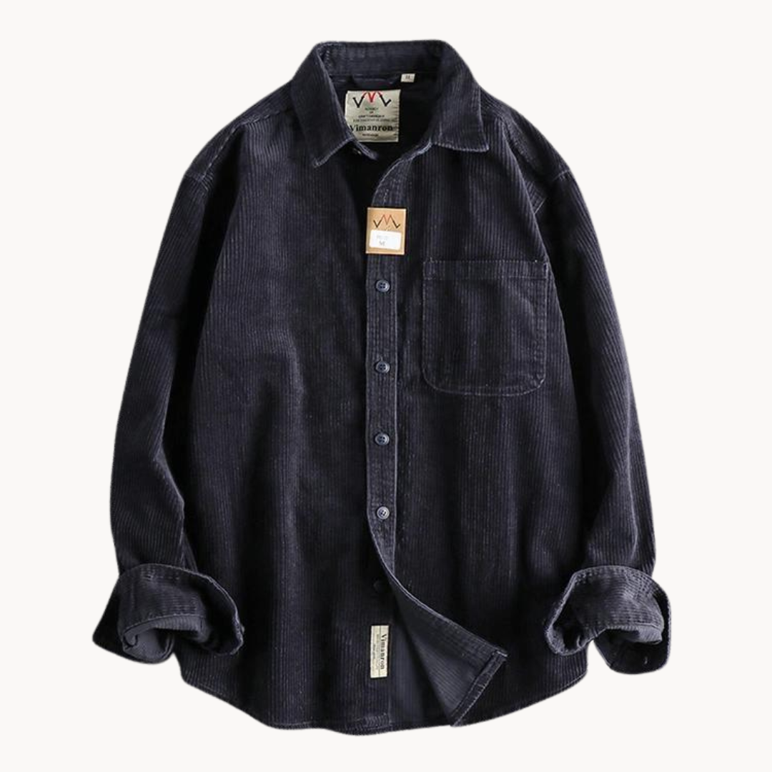 Travis | Brown Corduroy Long-Sleeve Shirt