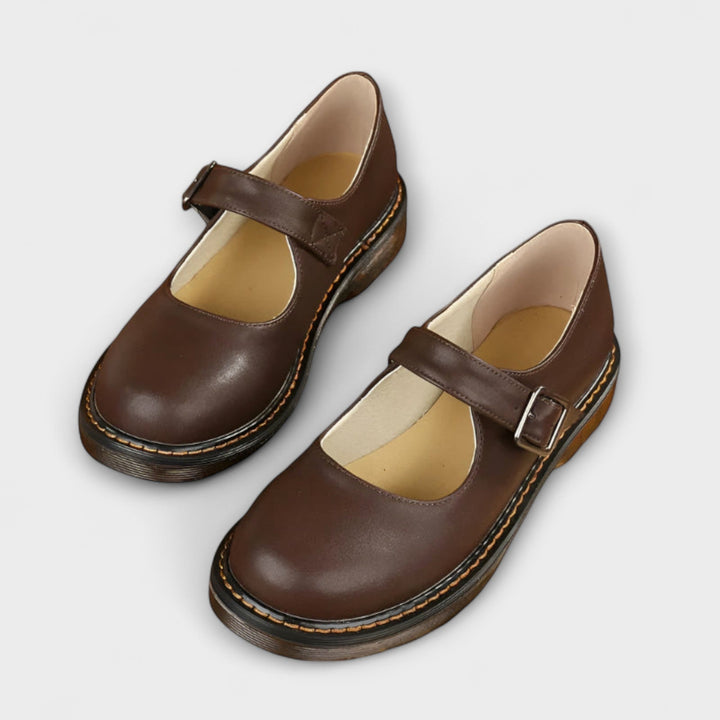 Abril | Buckle Strap Mary Janes with Stitched Sole