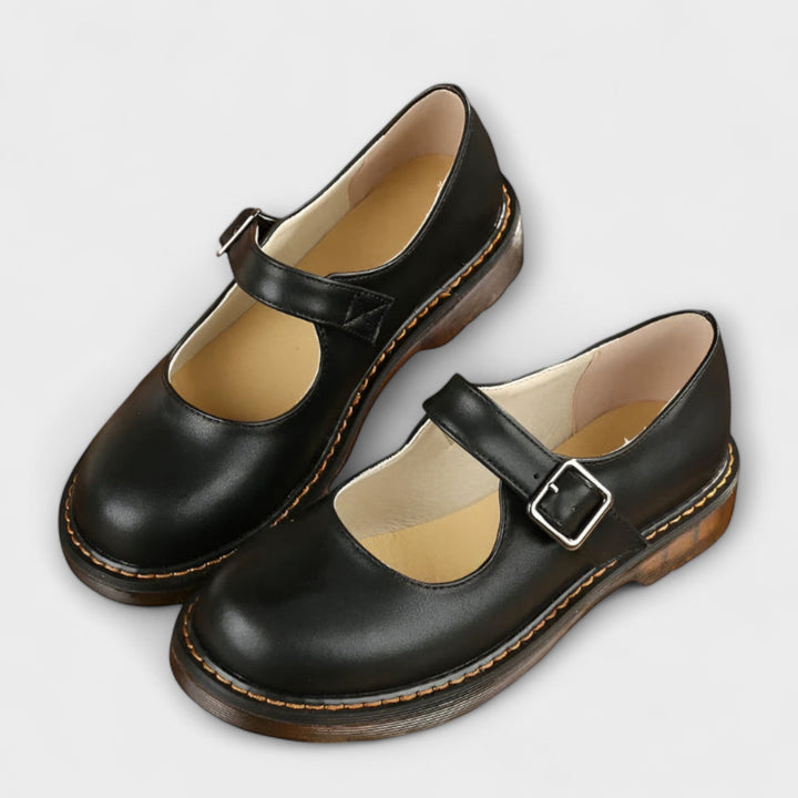 Abril | Buckle Strap Mary Janes with Stitched Sole