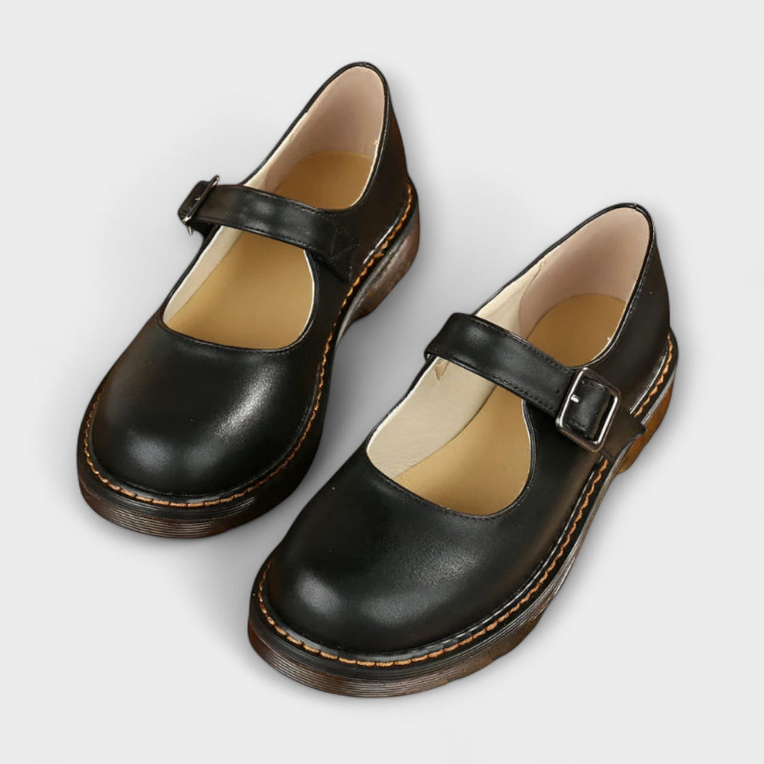 Abril | Buckle Strap Mary Janes with Stitched Sole