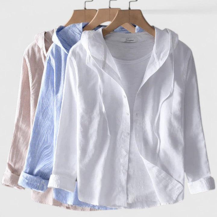 Reanna | Hooded Button-Up Blouse with Long Sleeves