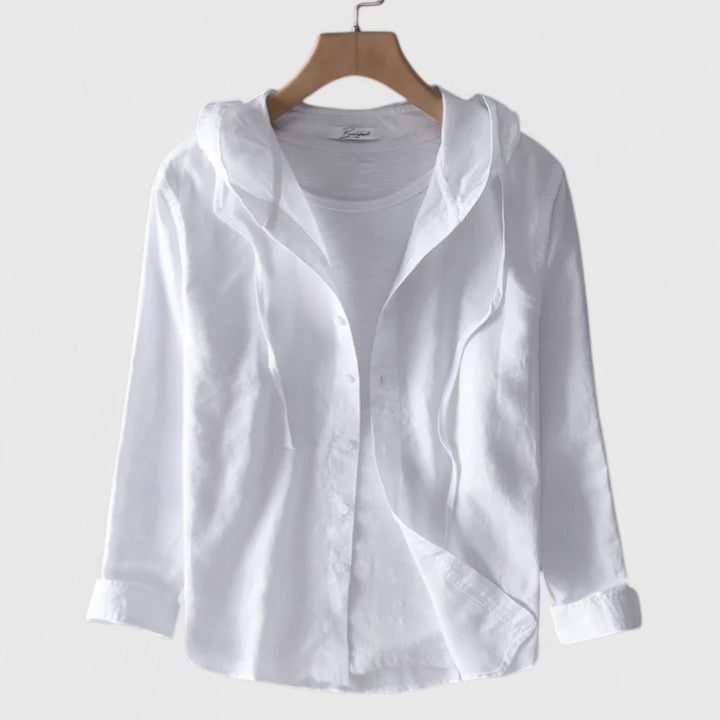 Reanna | Hooded Button-Up Blouse with Long Sleeves