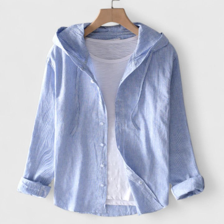 Reanna | Hooded Button-Up Blouse with Long Sleeves