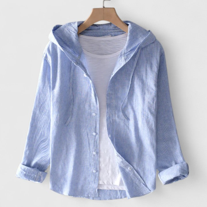 Reanna | Hooded Button-Up Blouse with Long Sleeves