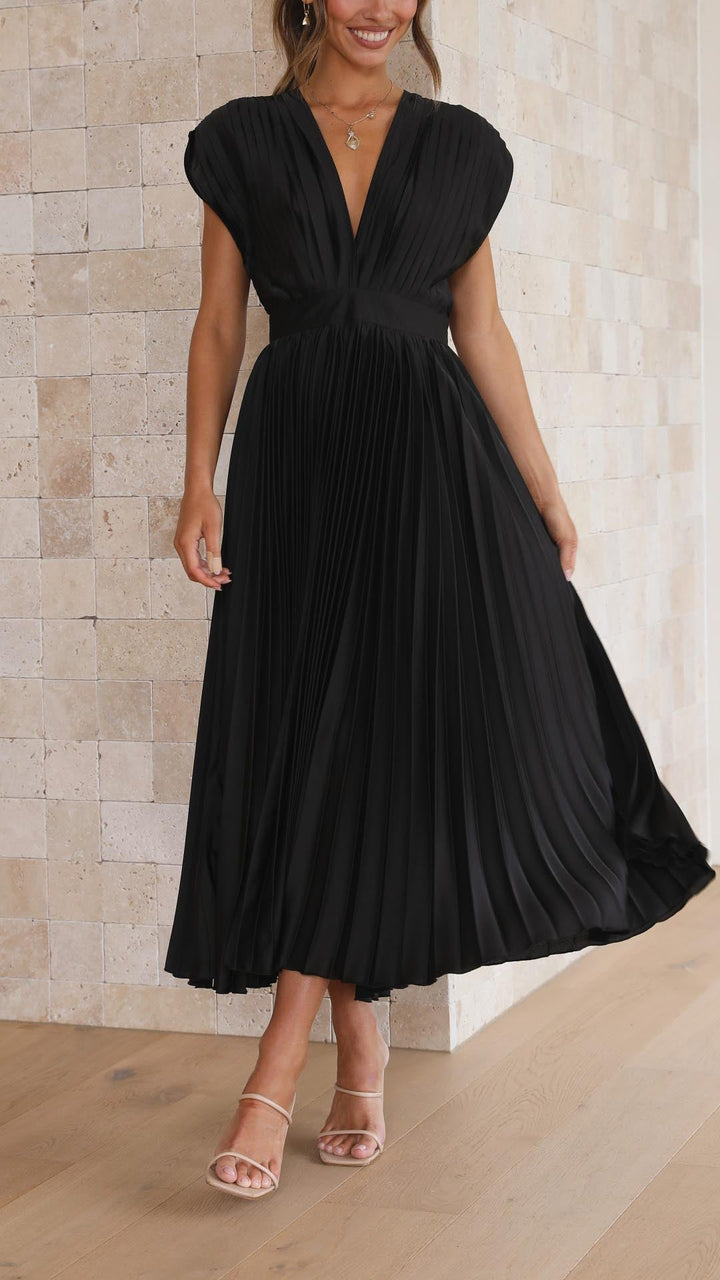 Denise | Classic Pleated Maxi Dress