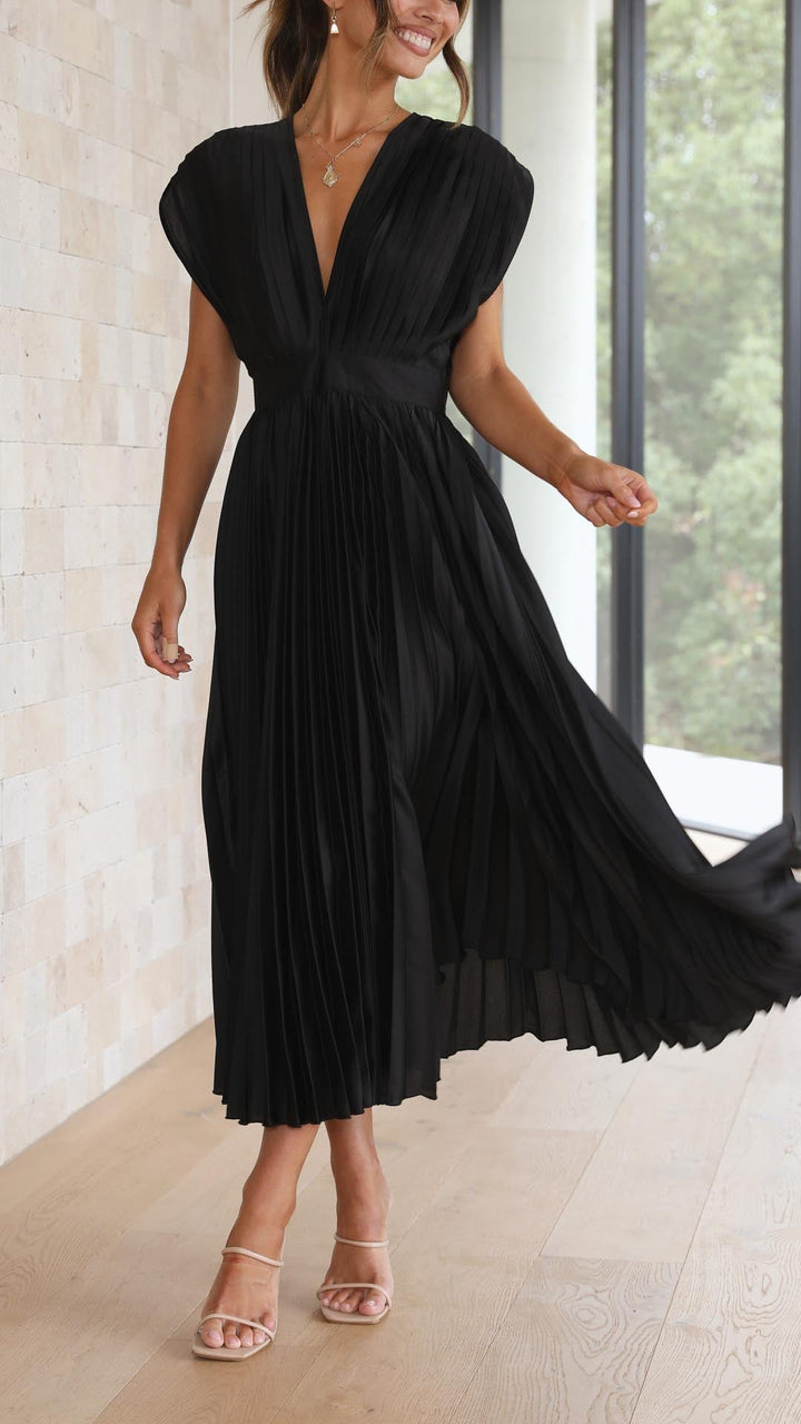 Denise | Classic Pleated Maxi Dress