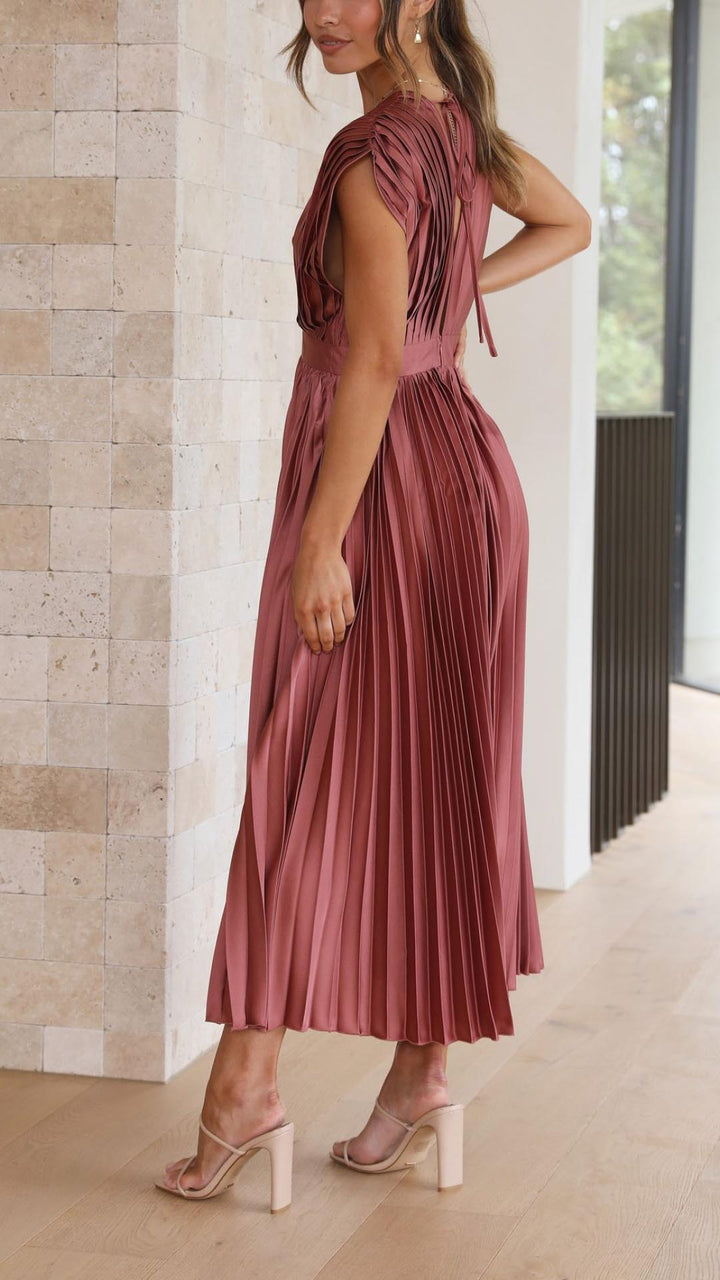 Denise | Classic Pleated Maxi Dress