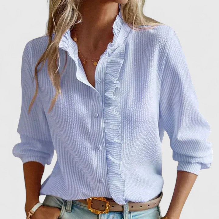 Cristelle | Long Sleeve Stand Collar Blouse