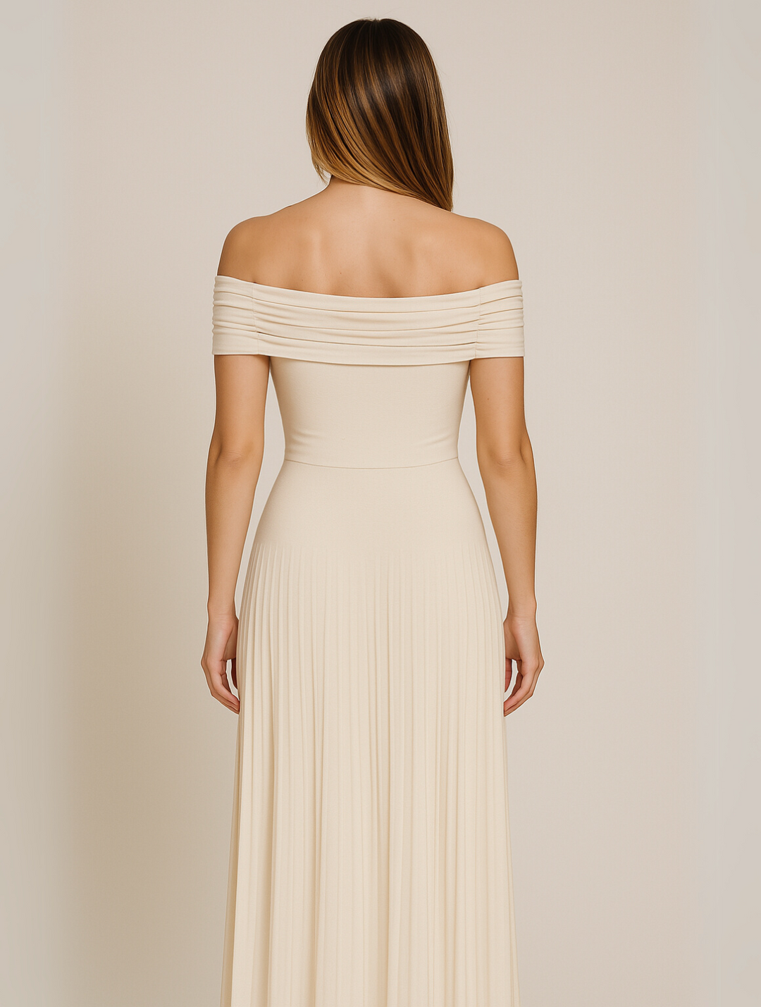 Joy | Off Shoulder Pleated Maxi Dress