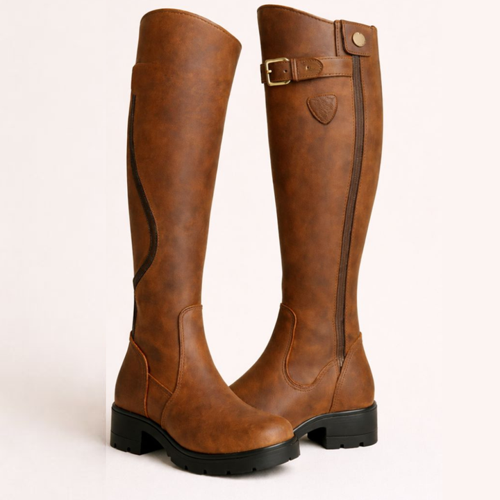 Carina | Knee High Riding Boots with Buckle