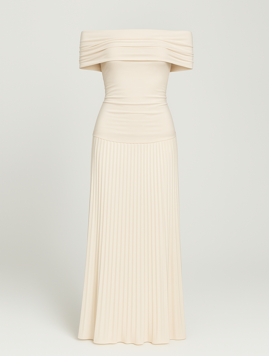 Joy | Off Shoulder Pleated Maxi Dress