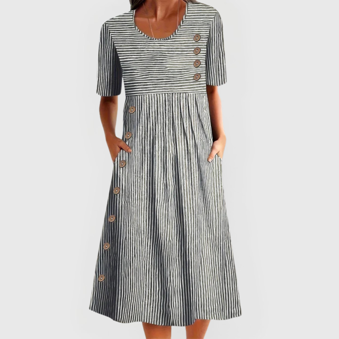 Carlie | Striped Casual Midi Dress