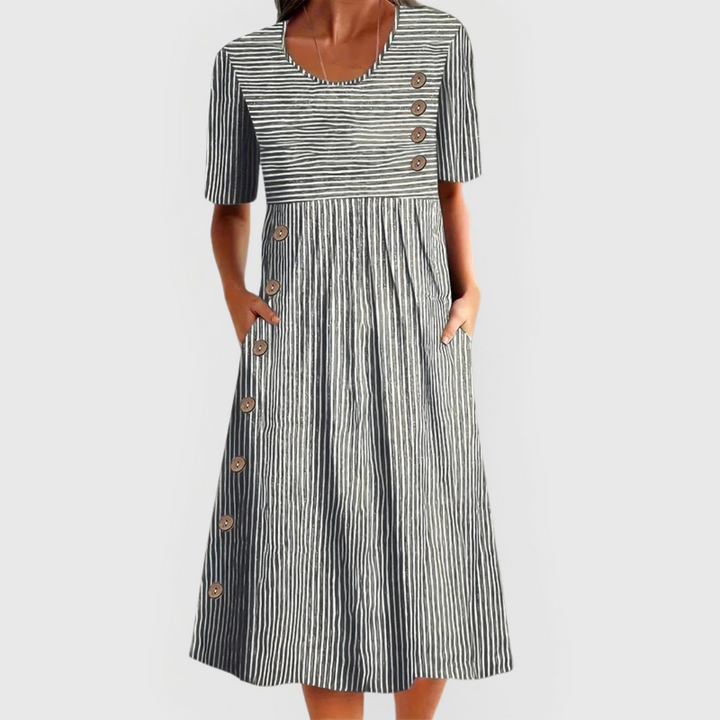 Carlie | Striped Casual Midi Dress