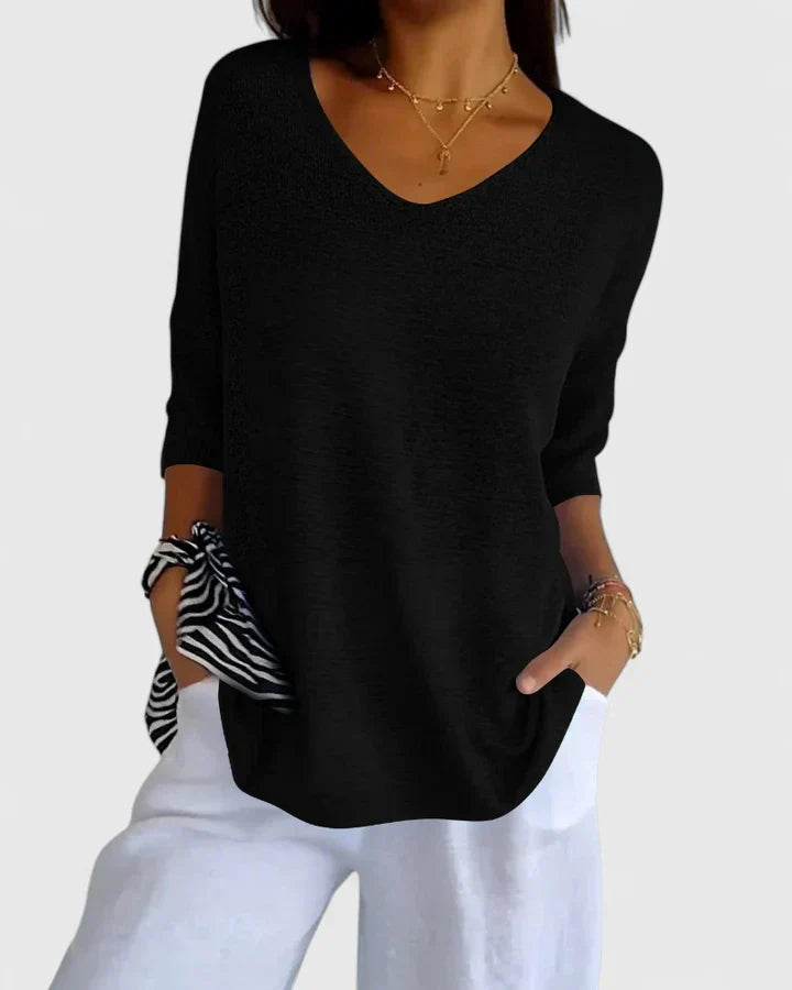 Zenaida | V-Neck 3/4 Sleeve Women Tops
