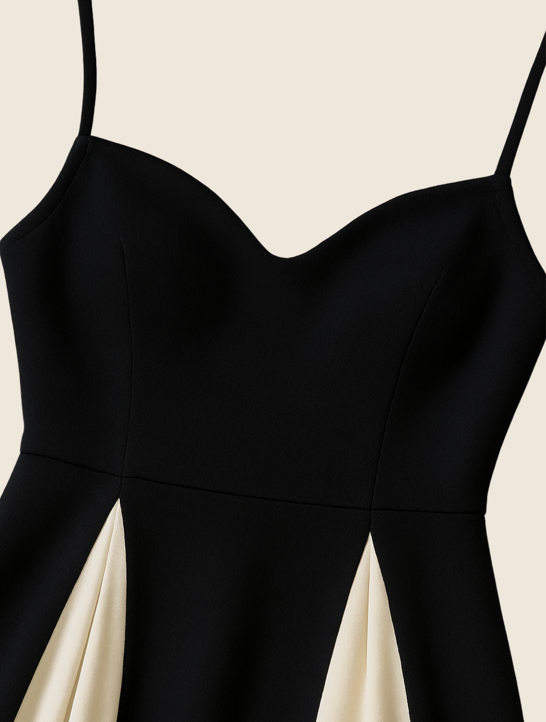 Fiora | Black Sweetheart Neckline Maxi Dress with Contrast