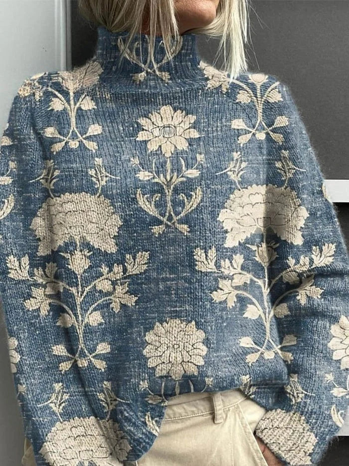 Pasha | Forest Animal Print Turtleneck Sweater
