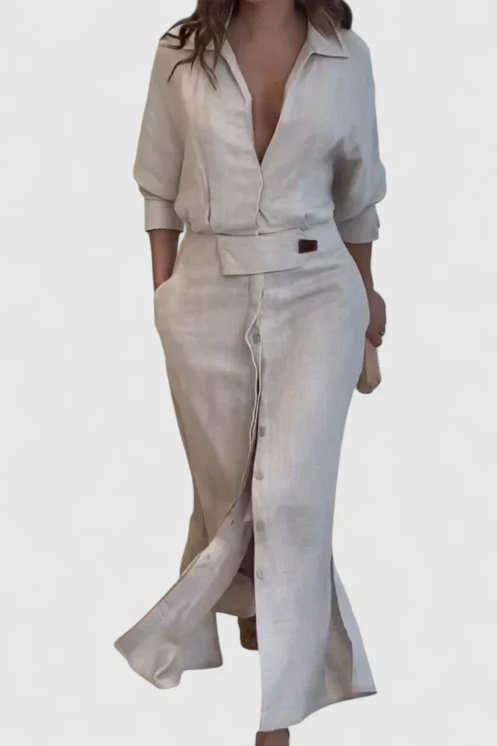 Renee | V-Neck Flowy Maxi Dress