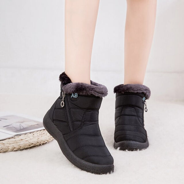 Maite | Faux Fur Ankle Boots with Zipper