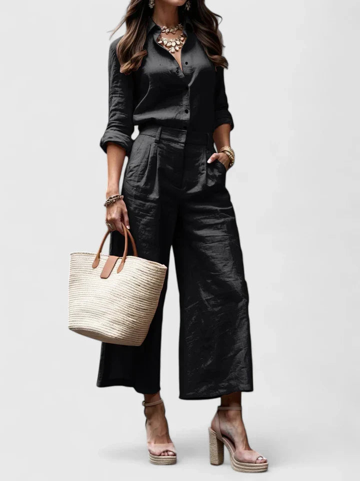 Nanami | Two Piece Set with Wide Leg Pants