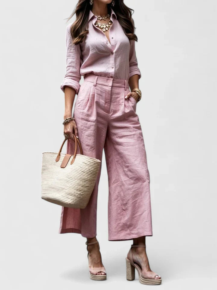 Nanami | Two Piece Set with Wide Leg Pants