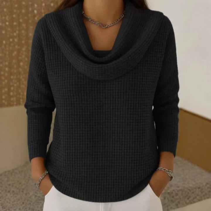 Jessie | Cowl Neck Waffle Knit Sweater