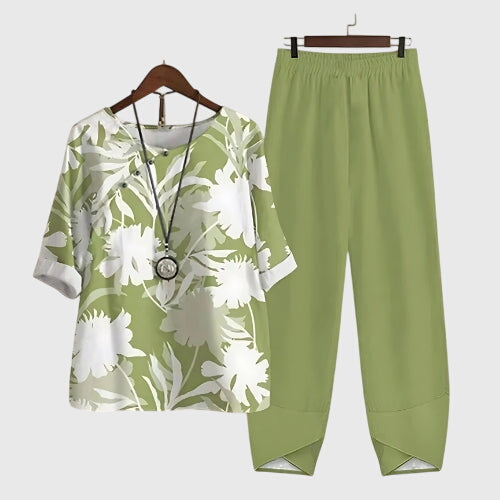 Macy | Butterfly Print Two Piece Set with Pants