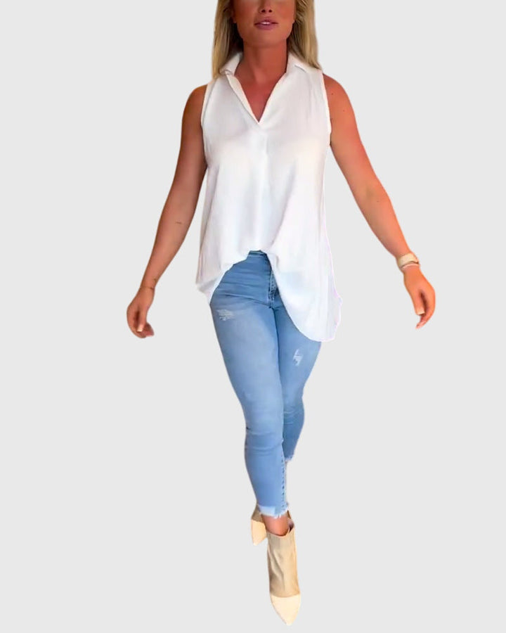 Allegra | Ruffled Sleeveless Top