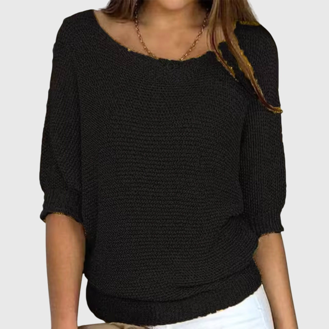 Julie | Lightweight Knit Sweater with Boat Neck