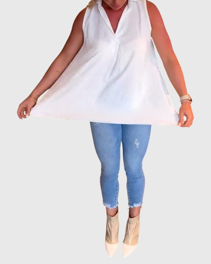 Allegra | Ruffled Sleeveless Top