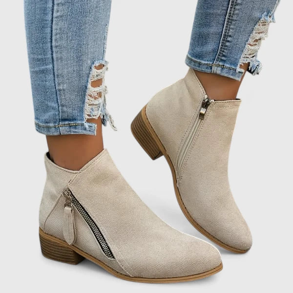 Gina | Side-Zip Block Heel Chelsea Boots