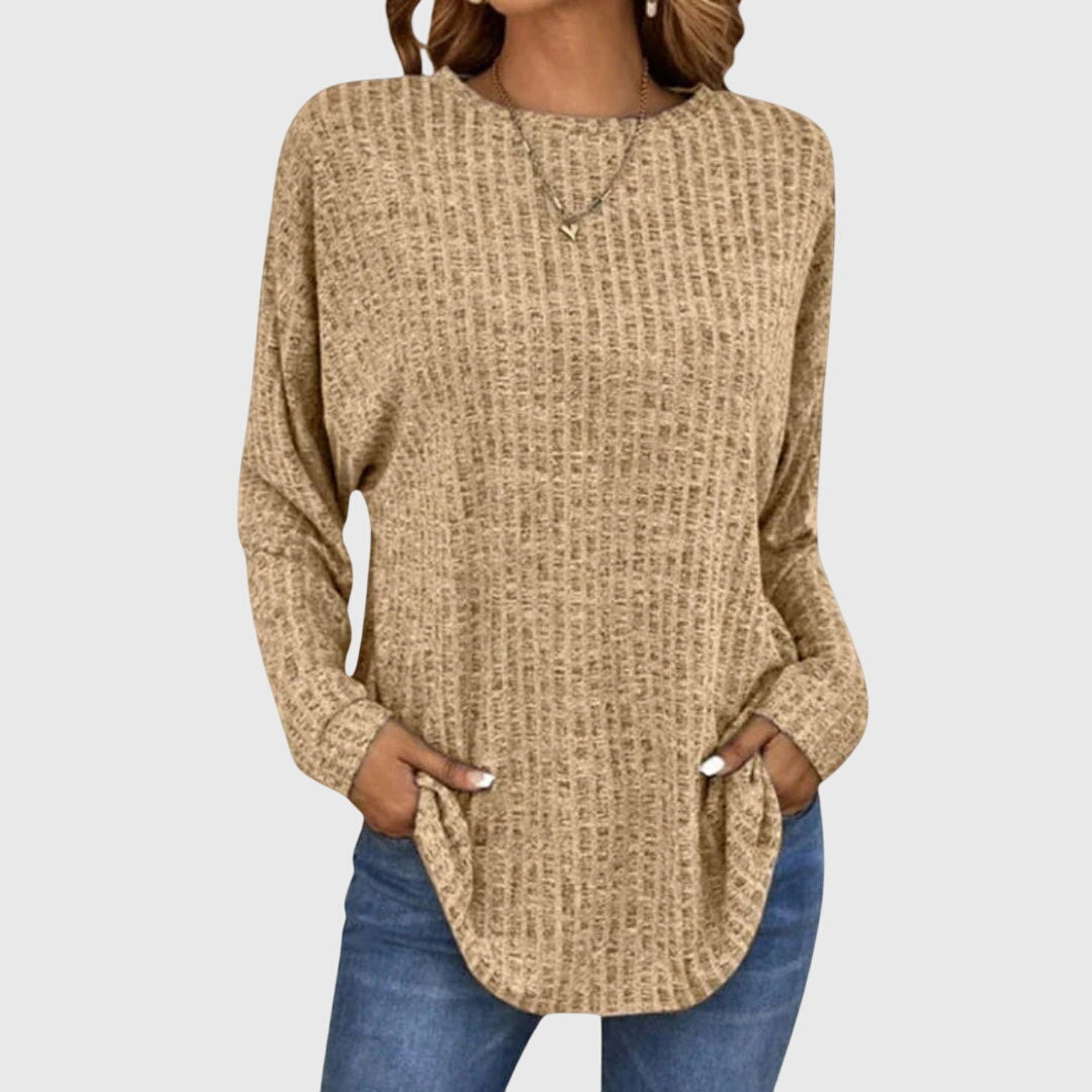 Venetia | Textured Knit Long Sleeve Tunic Top