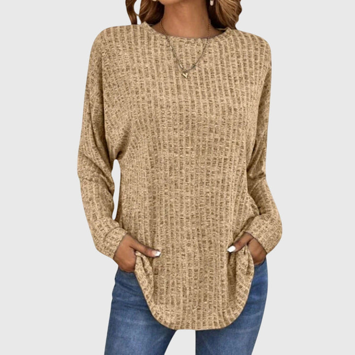 Venetia | Textured Knit Long Sleeve Tunic Top